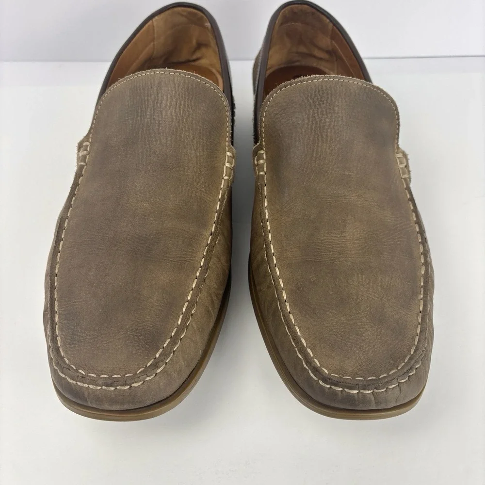 Oxford Dover Driving Loafers Men's 11.5M Taupe Brown Tan Nubuck Leather Brazil